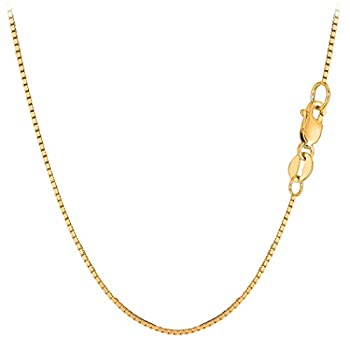 【中古】【輸入品・未使用】10k Yellow Solid Gold Mirror Box Chain Necklace%カンマ% 1.0mm%カンマ% ..