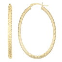 【中古】【輸入品・未使用】10?Kイエローゴールド4?x 28?x 42?mmダイヤモンドカット楕円形フープイヤリング(イエローorホワイト)