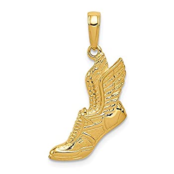 【中古】【輸入品・未使用】14?KイエローゴールドWinged Running Shoeペンダント 【中古】【輸入品・未使用】14?KイエローゴールドWinged Running Shoeペンダント