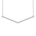 【中古】【輸入品・未使用】10K ホワイトゴールド ダイヤモンド ペンダント ネックレス (0.15カラット)