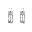 【中古】【輸入品 未使用】IGI Certified Lab Grown Diamond Earrings 14K White Gold 1/4 carat Lab Created Diamond J Hoop Earring For Women (1/4 CTTW カンマ HI Color