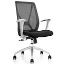 【中古】【輸入品・未使用】Ergo HQ???タスクsyn-xオフィスコンピュータ椅子メッシュバック/パッド入りSeat withホワイトフレーム グレイ