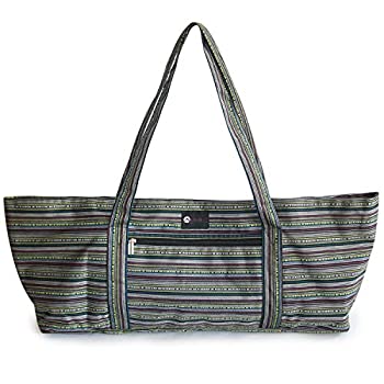 【中古】【輸入品・未使用】(Black Multi) - Aurorae Yoga Mat Tote Bag