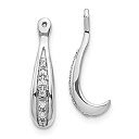 【中古】【輸入品・未使用】14K ホワイトゴールド ダイヤモンド Jフックイヤリングジャケット スタッドイヤリング用 (0.058Cttw)