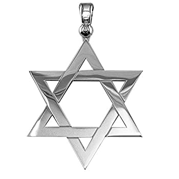 【中古】【輸入品・未使用】メンズExtra Large Sharp Jewish Star of David Charm In Sterling Silver
