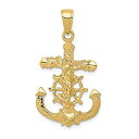 【中古】【輸入品・未使用】14K イエロー/ホワイト/ローズゴールド 3色 ケルト十字架ペンダント(31.5 x 17.5mm)