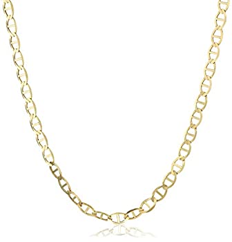 【中古】【輸入品・未使用】14Kイエローゴールド純金 フラットマリーナチェーンネックレス 3 mm ロブスタークロウクラスプ