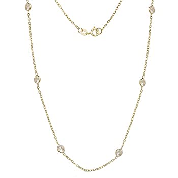 【中古】【輸入品・未使用】14?Kイエローゴールドキュービックジルコニアby the yardステーションネックレス(16インチまたは18インチ 【中古】【輸入品・未使用】14?Kイエローゴールドキュービックジルコニアby the yardステーションネックレス(16インチまたは18インチ