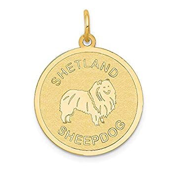 【中古】【輸入品・未使用】Royローズジュエリー14?KイエローゴールドShetland Sheepdogディスクチャーム