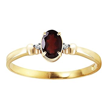 šۡ͢ʡ̤ѡK14 Solid Gold Genuine Diamonds & Garnet Ring - Size 7.0