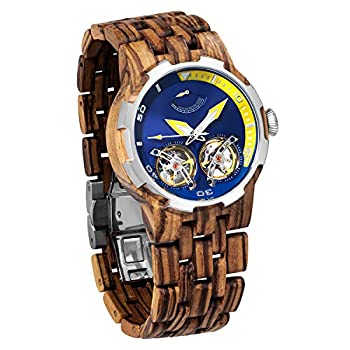 【中古】【輸入品・未使用】Wilds デュアルホイール 自動ムーブメント 透明ダイヤル メンズ 木製腕時計 ゼブラウッド。 【中古】【輸入品・未使用】Wilds デュアルホイール 自動ムーブメント 透明ダイヤル メンズ 木製腕時計 ゼブラウッド。