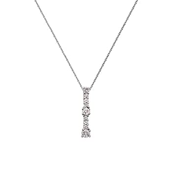 【中古】【輸入品・未使用】TriJewels ラウンドAGS認定ダイヤモンドペンダント (I1-I2 G-H) 1/4カラット 14Kホワイトゴールド 18インチ 14Kゴールドチェーン付き