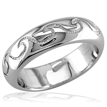 【中古】【輸入品・未使用】Ocean Wavesバンド、サーフィン、結婚式、ビーチリングでスターリングシルバー