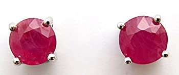 【中古】【輸入品・未使用】14?Kゴールドラウンド4プロング5.0?MM本AAAルビースタッドイヤリング