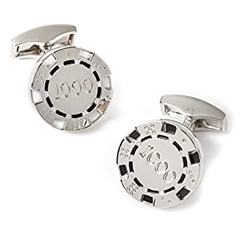 TateossianロジウムシルバーPoker chip-rt Cufflink one-size マルチカラー