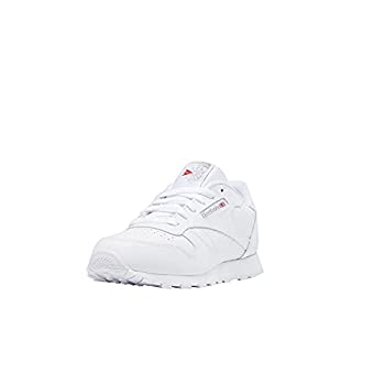 šۡ͢ʡ̤ѡReebok Classic Leather Sneaker (Big Kid)%%White%%6.5 M US Big Kid