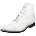 【中古】【輸入品 未使用】Stacy Adams Men 039 s Madison Cap-Toe Boot カンマ White カンマ 10 D