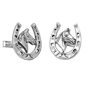 【中古】【輸入品・未使用】スターリングシルバーHorse Shoe Head Cufflinks