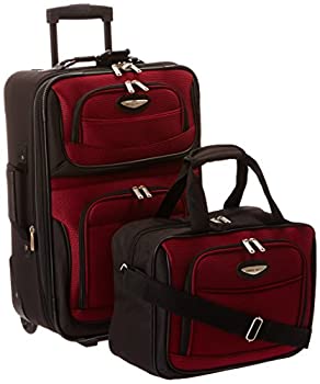 【中古】【輸入品 未使用】Travelers Choice TS6902R Amsterdam 2 Piece Carry-On Luggage Set in Burgundy