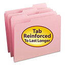 【中古】【輸入品・未使用】Smeadファイルフォルダ、1?/ 3カット、強化Topタブ、手紙、ピンク、100?/ボックス