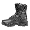 【中古】【輸入品・未使用】Ridge Footwear メンズ タクティカルブーツ 防水 ソフトトゥ アルティメット 8インチ ジッパー付き - 耐油&滑り止めブラックレザーブーツ