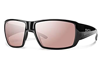 šۡ͢ʡ̤ѡSMITH GCGPPIGBLK Men's Black Frame Pink Lens Wrap Polarized Sunglasses