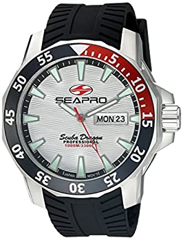【中古】【輸入品・未使用】Seapro メンズ Sp8312アナログ表示クォーツブラックウォッチ 銀