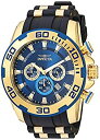 yÁzyAiEgpzInvicta Men's Pro Diver Gold-Tone Polyurethane Band Steel Case Swiss Quartz Blue Dial Analog Watch 22341