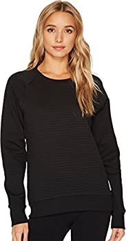 šۡ͢ʡ̤ѡReebok Women's Quilted Crewneck Sweatshirt%% Black%% Small