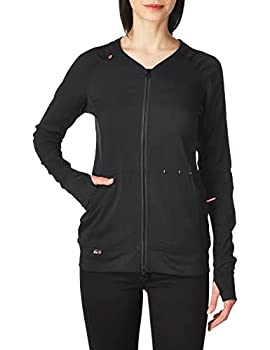 【中古】【輸入品・未使用】Koi Lite Women 's Clarity Zip Frontソリッドスクラブジャケット US サイズ: L カラー: ブラック