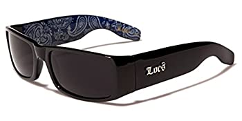 【中古】【輸入品・未使用】Locs メンズ ハードコア ギャングスター サングラス バンダナプリント ブラック/ブルー、ブラック ブルーバンダナプリント、ワンサイズ 【中古】【輸入品・未使用】Locs メンズ ハードコア ギャングスター サングラス バンダナプリント ブラック/ブルー、ブラック ブルーバンダナプリント、ワンサイズ