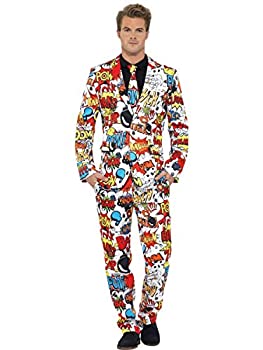 【中古】【輸入品・未使用】Smiffys Men's Multi Comic Strip Suit - Large