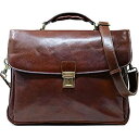 【中古】【輸入品・未使用】Firenze ノートパソコン用レザーブリーフケース メッセンジャーバッグ%カンマ% Vecchio Brown%カンマ% L%カンマ...