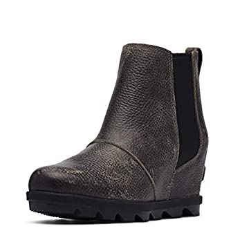 【中古】【輸入品・未使用】SOREL - レディース Joan of Arctic Wedge II チェルシー レザー スエード アンクルブーツ%カンマ% Quarry 1%カンマ% 10.5