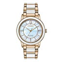 【中古】【輸入品・未使用】CITIZEN シチズン Eco Drive エコドライブ ホワイト ローズゴールド シェル クォーツ Ladies レディース 腕時...