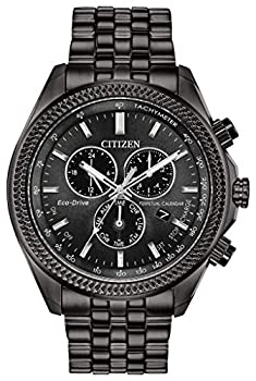 【中古】【輸入品・未使用】Citizen Men's Charcoal IP Steel Bracelet & Case Eco-Drive Black Dial Chronograph Watch BL5567-57E