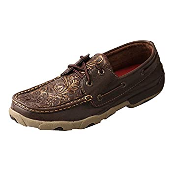 (7.5 M US%カンマ% Brown) - Twisted X Women's Embossed Floral Driving Mocs Moc Toe