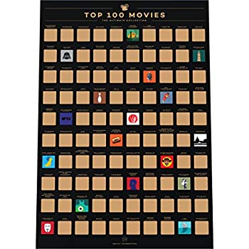 Enno Vatti 100 映画 スクラッチオフ ポスター - すべてのタイムバケットリストのトップフィルム(16.5インチ x 23.4インチ)