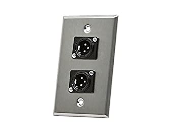 【中古】【輸入品・未使用】XLR Male 3 Pin Two Port Zinc Alloy Wall Plate