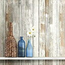 【中古】【輸入品・未使用】【日本正規輸入品】ルームメイト(RoomMates)ウォールペーパー ホワイト 貼って剥がせる 古びた木目調 1ロール 52×503c...