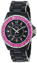 yÁzyAiEgpz[prv]TKO ORLOGI Women's TK608-BFS Ceramix-Ice Black Acrylic Pink Crystals Watch[sAi]