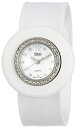 yÁzyAiEgpz[prv]TKO ORLOGI Women's TK598-WT%_uNH[e%Ice Mini%_uNH[e% Crystal-Accented Stainless Steel Watch with White Rubber Band[