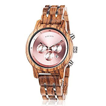 【中古】【輸入品・未使用】bobo鳥レディースWooden Watches高級木製メタルストラップクロノグラフ&日付表示クォーツ腕時計ファッションZebra Woodカジュアルビジネスエボニ 【中古】【輸入品・未使用】bobo鳥レディースWooden Watches高級木製メタルストラップクロノグラフ&日付表示クォーツ腕時計ファッションZebra Woodカジュアルビジネスエボニ