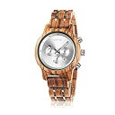 【中古】【輸入品・未使用】bobo鳥レディースWooden Watches高級木製メタルストラップクロノグラフ&日付表示クォーツ腕時計ファッションZebra W...
