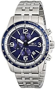 yÁzyAiEgpzInvicta Men's Quartz Watch with Blue Dial Chronograph Display and Silver Stainless Steel Bracelet 13961