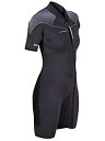 【中古】【輸入品・未使用】(18) - Women's Thermoprene Pro Wetsuit 3mm Front Zip Shorty Black/Lavender