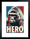 【中古】【輸入品・未使用】Harambe Pop Art Hero Gorilla ポートレート マットフレーム 壁アートプリント 50.8x66.04cm