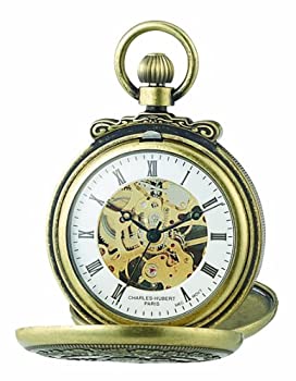 【中古】【輸入品・未使用】Charles-Hubert- Paris 3868-G 47mm Mechanical Pocket Watch - Antique Gold