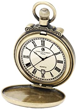 【中古】【輸入品・未使用】Charles-Hubert- Paris 3864-G 47mm Quartz Pocket Watch - Antique Gold