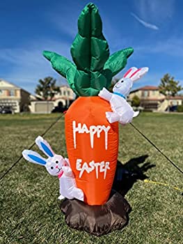 【中古】【輸入品・未使用】高さ4フィート イースター膨らませるパーティー 人参 かわいいウサギのウサ..